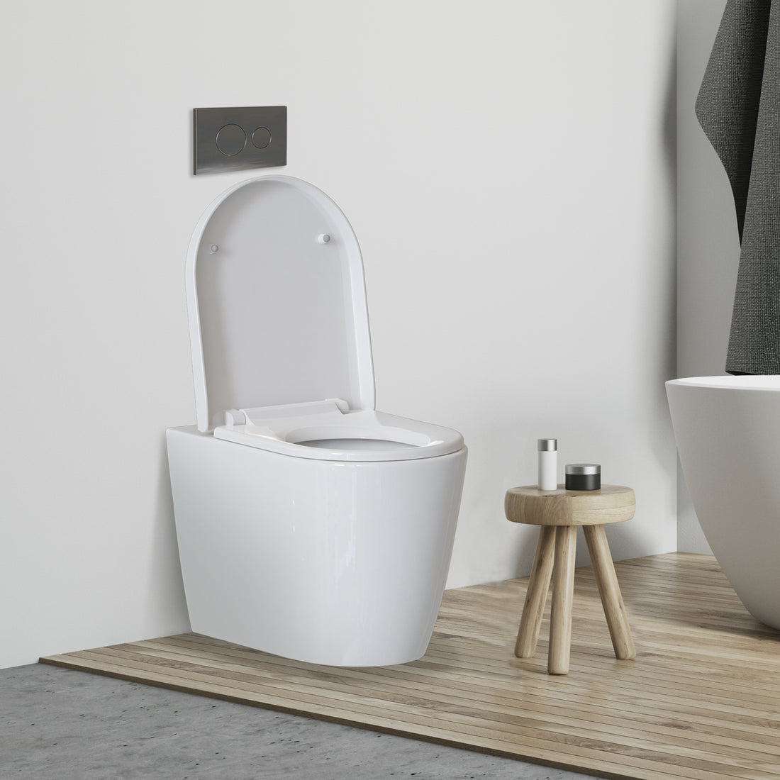 TODOT Universal Toilet Seat Detachable White D Shape 45 x 37 x 2.51cm in Polypropylene with Soft Close Adjustable Hinge Easy Installation
