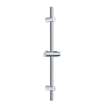 Barre de douche Chromé 70cm, Barre de douche en acier inoxydable avec Support de pommeau de douche pivotant à 360° et Fixations murales ajustables pour S'adapter aux trous de perçage existants