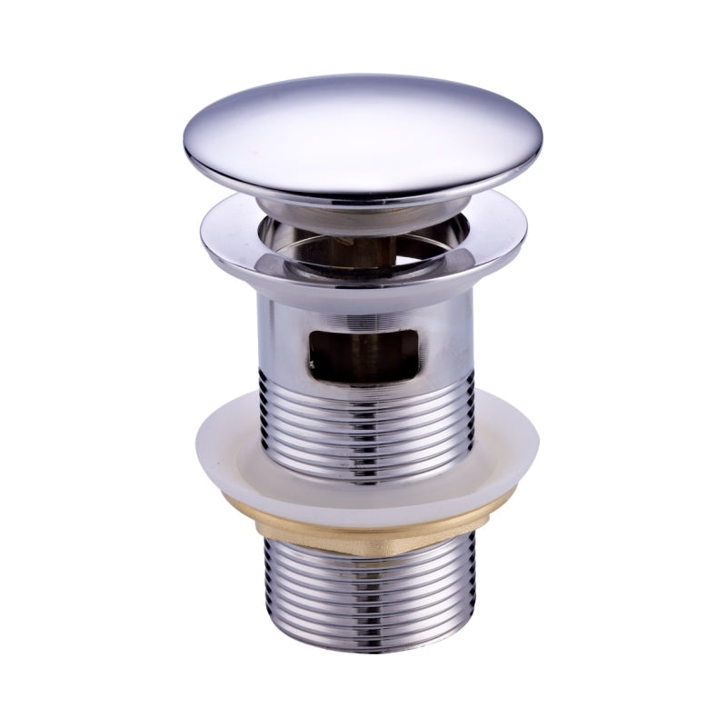 Pop-up Sink Drain with Overflow, Push Open Valve Waste for Brass Sink, Chrome G 1-1/4 - DDTP02TY