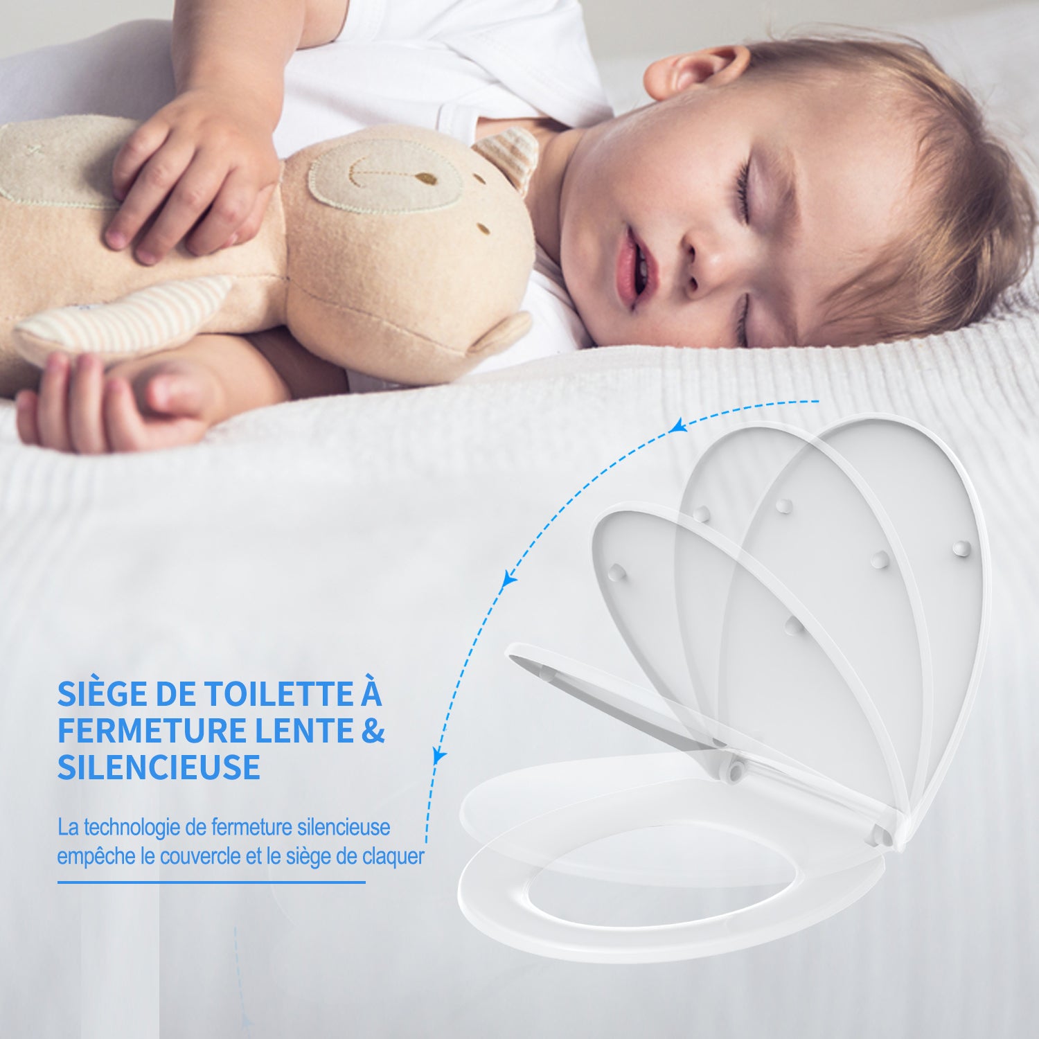 TODOT Abattant WC avec Veilleuse LED Cuvette Toilette Lumineux avec F