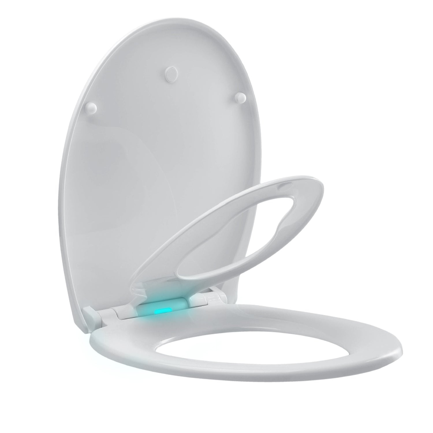 Abattant WC Familial LED en Polyéthylène avec lunette de Toilette siège Enfant Magnétique - Frein de Chute - Charnière Réglable