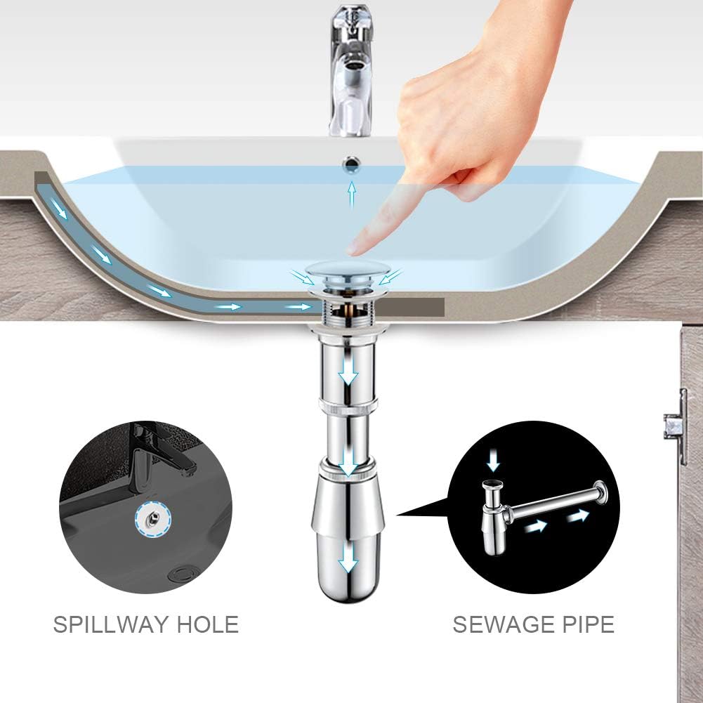 Peppermint Bonde Pop-up Doré Brossé Avec Trop-plein – Élégante Et Étanché Pour Lavabo Salle De Bain