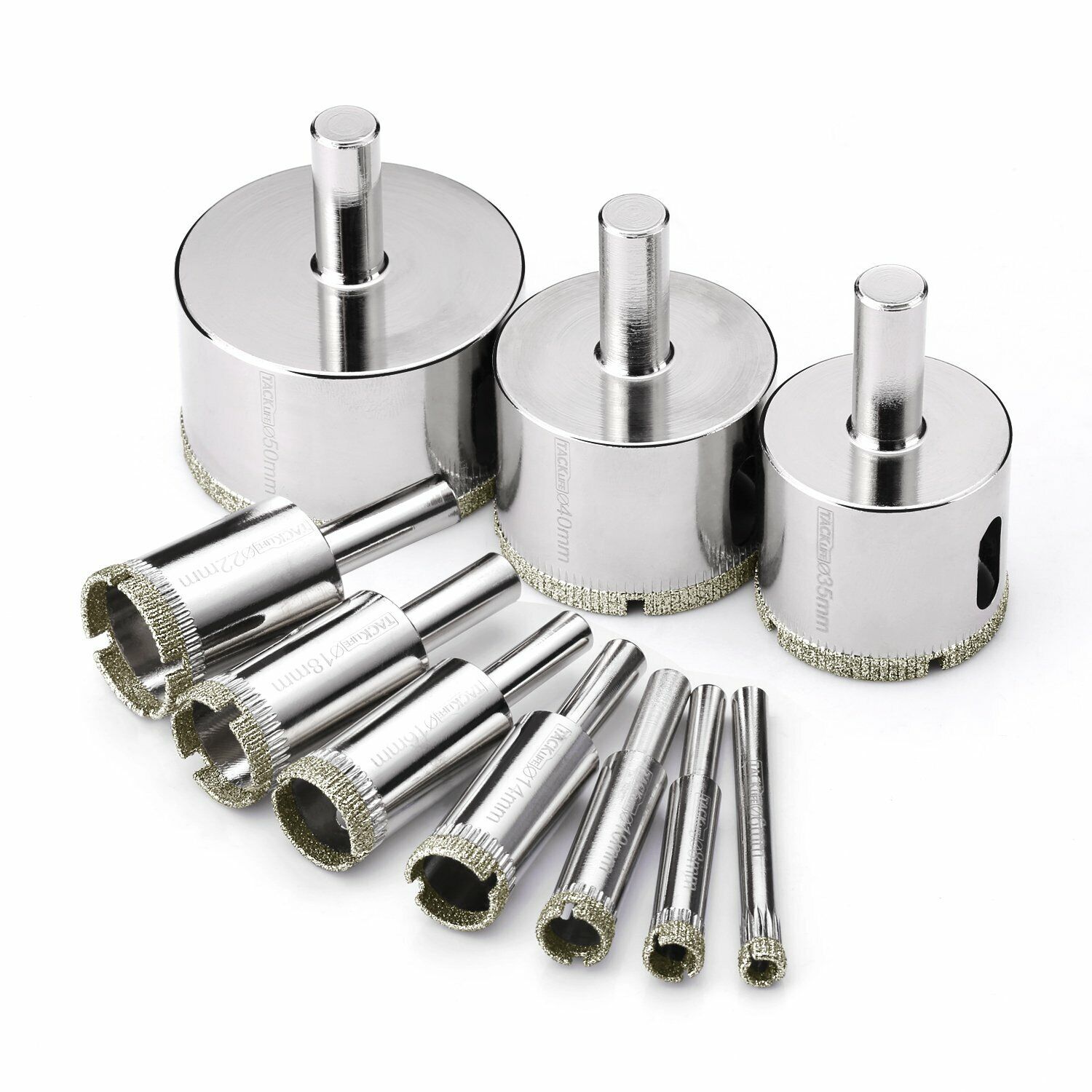 10 Pcs Diamond Drill Bit Hole Saw Accessory Set 6-50 mm, Hole Drilling, for Glass/Tile/Ceramic - AHS02C